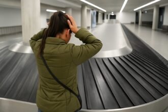 Woman with lost luggage - Απώλεια αποσκευών στο αεροδρόμιο: οδηγός αποζημίωσης και άμεσων ενεργειών