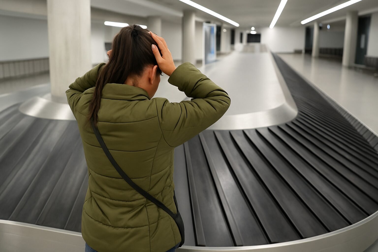 Woman with lost luggage - Απώλεια αποσκευών στο αεροδρόμιο: οδηγός αποζημίωσης και άμεσων ενεργειών