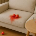 strawbery on the couch3 - Πως να αφαιρέσετε λεκέ φράουλας από τον καναπέ σας