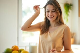 cheerful woman natural hair kitchen window - Άσπρες τρίχες: Αυτό το τρόφιμο καθυστερεί τα λευκά μαλλιά