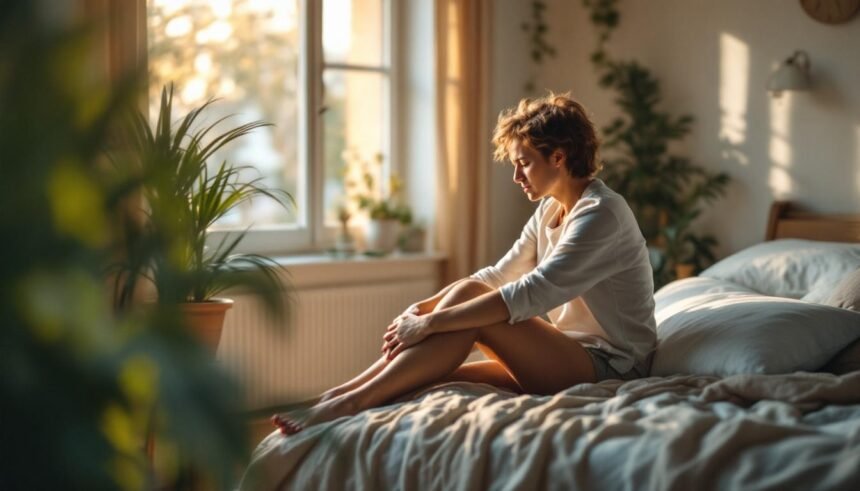 cozy morning bedroom tired person stretching - Αιτίες πρωινής κόπωσης: Επιστημονικές εξηγήσεις και λύσεις για καλύτερο ύπνο