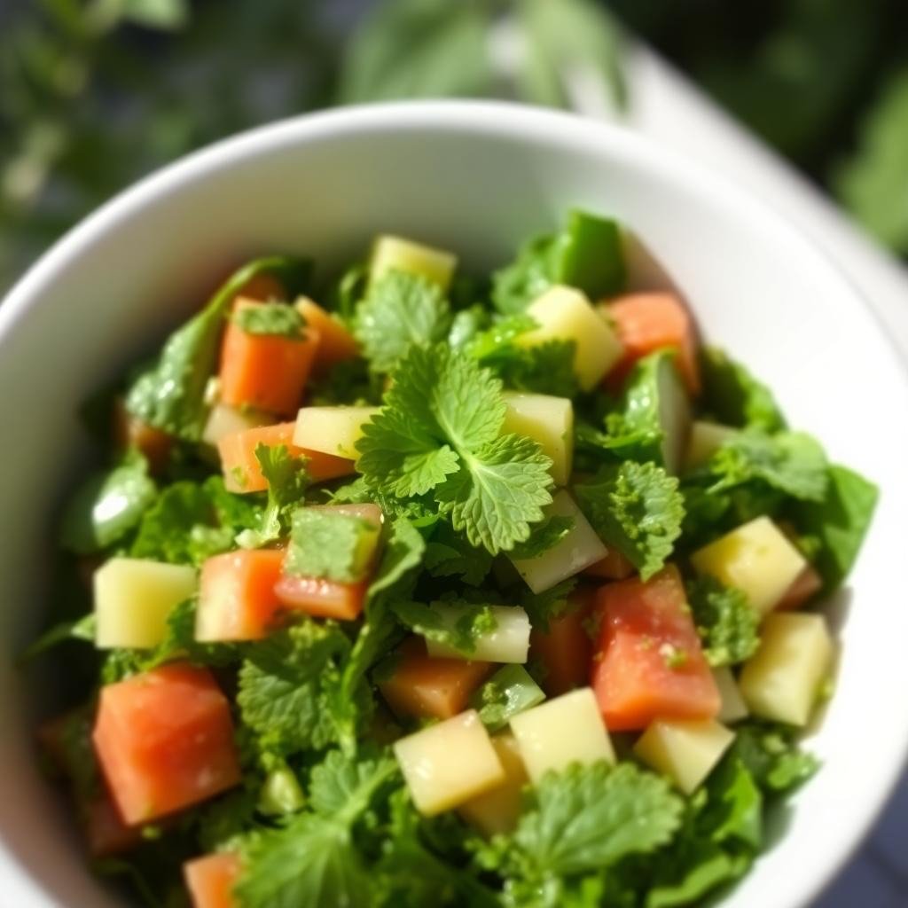 fresh green salad white bowl mint - Φούσκωμα - πεπτικό: Η τροφή που εξαφανίζει το φούσκωμα σε λίγες ώρες