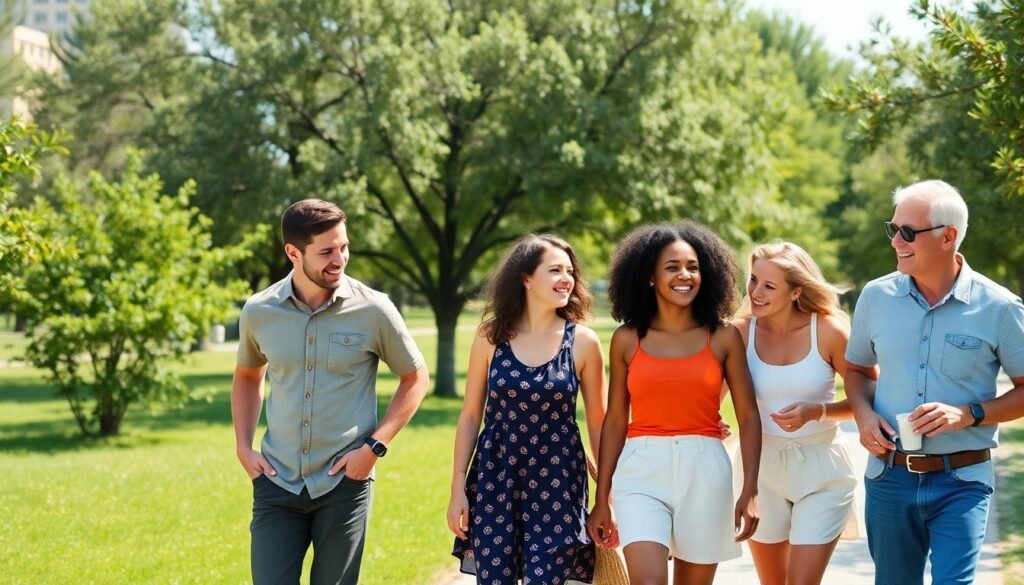 joyful diverse family walking greek park - Ευεξία και καθημερινές επιλογές: επιστημονικός οδηγός για υγιείς συνήθειες