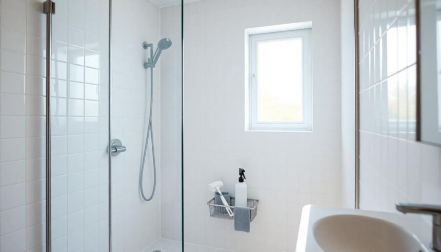 modern bright bathroom clear shower glass - Το μυστικό για να μη θαμπώνουν τα τζάμια στο μπάνιο