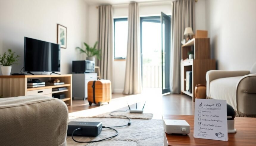 modern living room family vacation preparation - Ασφάλεια σπιτιού: 8 πράγματα που πρέπει να αποσυνδέετε πριν τις διακοπές σας