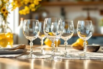 sparkling glasses clean kitchen table - Τα πιο συχνά λάθη που θολώνουν τα ποτήρια και πώς να τα αποφύγετε