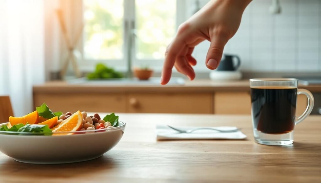 bright kitchen table balanced lunch - Αυτά είναι τα πιο συνηθισμένα διατροφικά λάθη που κάνουμε όλοι!