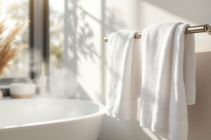 modern scandinavian bathroom towels sunlight - Η νέα έρευνα για την υγιεινή της πετσέτας μπάνιου: Πόσες φορές μπορείς να τη χρησιμοποιείς πριν χρειαστεί πλύσιμο;