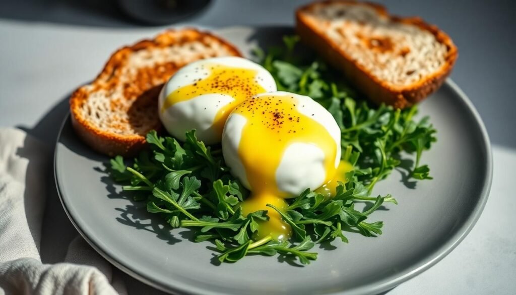 poached eggs arugula lemon drizzle toast - Δέκα ιδέες για πρωινό με λίγες θερμίδες