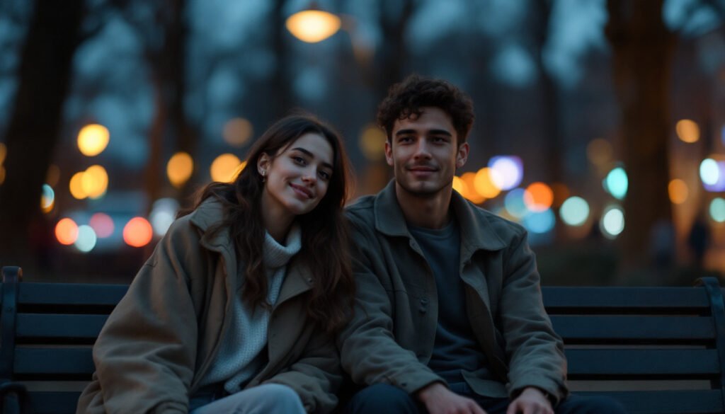 two strangers park bench dusk cinematic - Γρήγοροι φίλοι: Πώς να δημιουργήσεις οικειότητα σε σύντομο χρονικό διάστημα