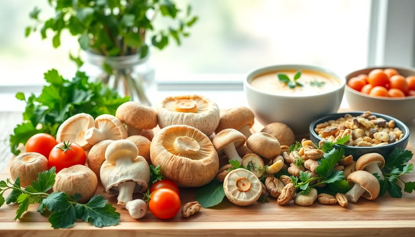 Εικόνα μανιταριών σε υγιεινή παρουσίαση