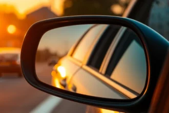 Εικόνα καθρέφτη αυτοκινήτου με γραμμή