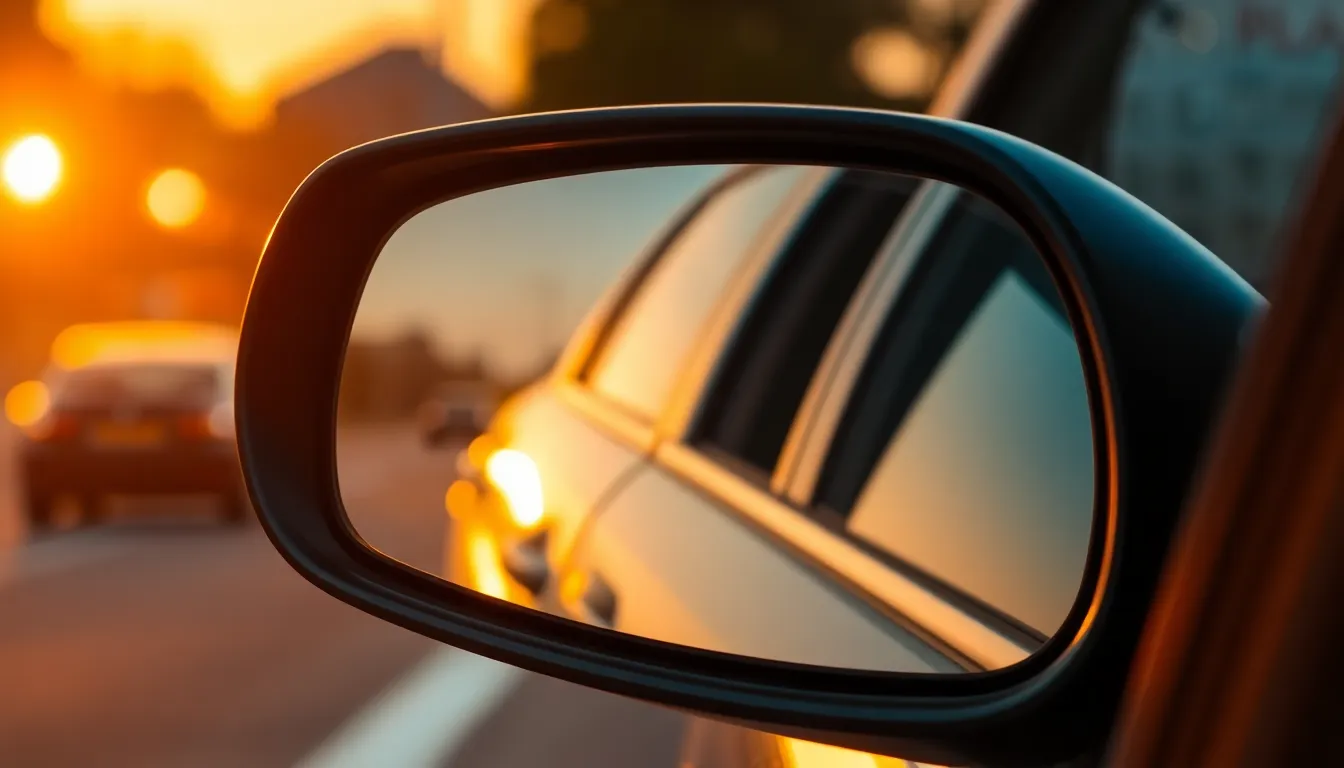 Εικόνα καθρέφτη αυτοκινήτου με γραμμή