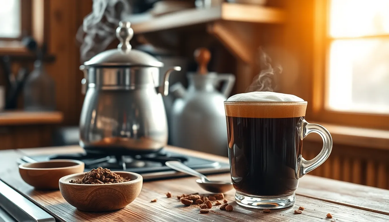 Ελληνικός καφές με μπρίκι και καϊμάκι