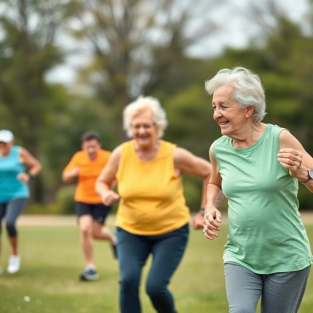 Αυτό συμβαίνει στο σώμα σου αν δεν γυμνάζεσαι μετά τα 50 2 Μια ηλικιωμένη γυναίκα γυμνάζεται σε εξωτερικό χώρο, εκπροσωπώντας τη σωματική δραστηριότητα και την ευεξία μετά τα 50.