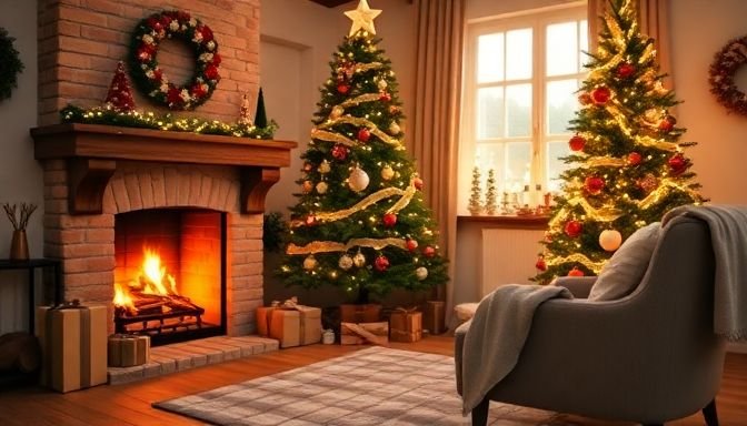 Χριστούγεννα χωρίς άγχος και κοινωνικές πιέσεις – Γίνεται, δες πώς! 2 Εσωτερικό ζεστού χριστουγεννιάτικου σαλονιού
