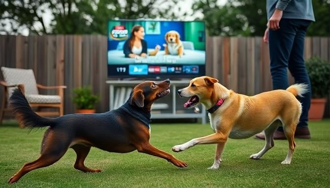 Σκύλος παίζει στην αυλή με τον ιδιοκτήτη
