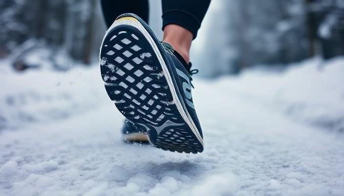 Πάγωσε ο καιρός; Αυτοί οι 7 τρόποι θα σε κάνουν να λατρέψεις το τρέξιμο έξω 3 Κοντινό πλάνο παπουτσιών δρομέα στο χιόνι