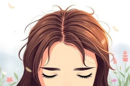 Εικόνα που απεικονίζει την τριχόπτωση και τους λόγους που την προκαλούν, συμπεριλαμβανομένων ορμονικών διαταραχών, άγχους και κακής διατροφής.