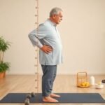 Ένας ηλικιωμένος άνθρωπος που διατηρεί το ύψος του μέσω άσκησης και καλής στάσης σώματος.