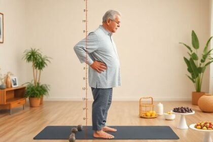 Ένας ηλικιωμένος άνθρωπος που διατηρεί το ύψος του μέσω άσκησης και καλής στάσης σώματος.