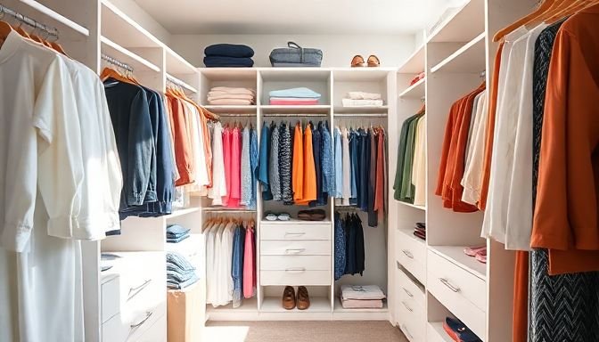 Το απλό κόλπο για ντουλάπες χωρίς υγρασία και άσχημες μυρωδιές 2 Εσωτερικό μια καθαρής ντουλάπας με οργανωμένα ρούχα
