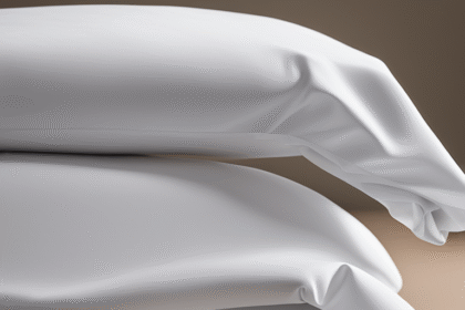 Ένας άνθρωπος διπλώνει επαγγελματικά ένα σεντόνι με λάστιχο, με την τεχνική που χρησιμοποιούν οι επαγγελματίες.