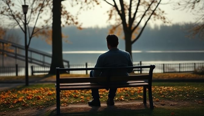 Άτομο που σκέφτεται τις αποφάσεις του σε πάρκο