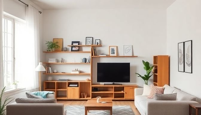 Ο έξυπνος οδηγός για ακατάστατους που θέλουν τάξη, χωρίς κόπο 2 Καθιστικό με οργανωμένα ράφια και φυσικό φως