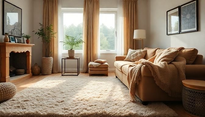 Οι πιο απλοί τρόποι να κρατήσεις το σπίτι ζεστό χωρίς να καις περιουσία 2 Μια ζεστή αίθουσα με χαλιά και κουβέρτες