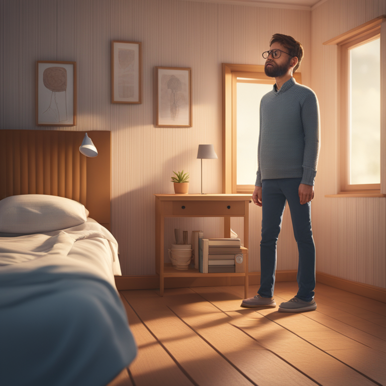 Ένα άτομο που νιώθει ζάλη ενώ σηκώνεται από την καρέκλα του, που αναπαριστά την ορθοστατική υπόταση.