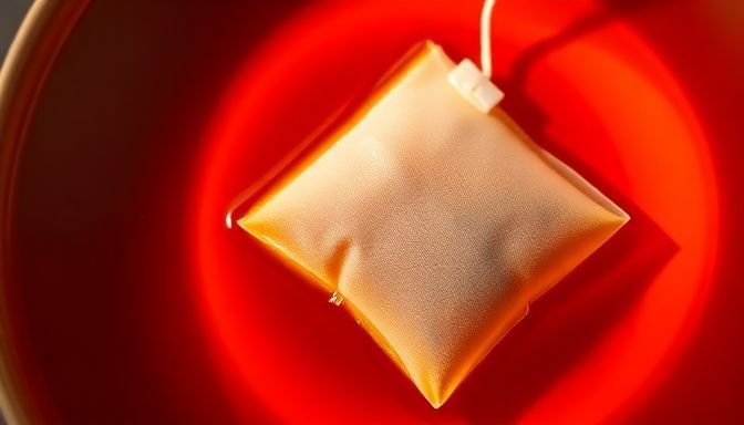 Φακελάκι τσαγιού σε ζεστό νερό για ανακούφιση από πονόδοντο.