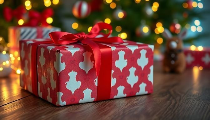 Πώς η Coca-Cola άλλαξε για πάντα την εικόνα του Άγιου Βασίλη 3 Κοντινό πλάνο εορταστικού δώρου με κόκκινη κορδέλα