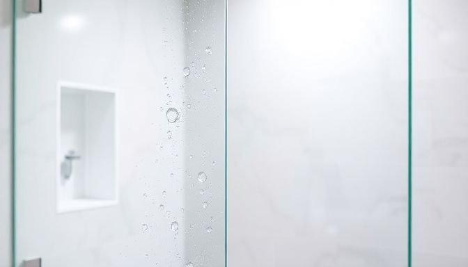 Καθαρές γυάλινες πόρτες ντους χωρίς άλατα και θαμπάδες.