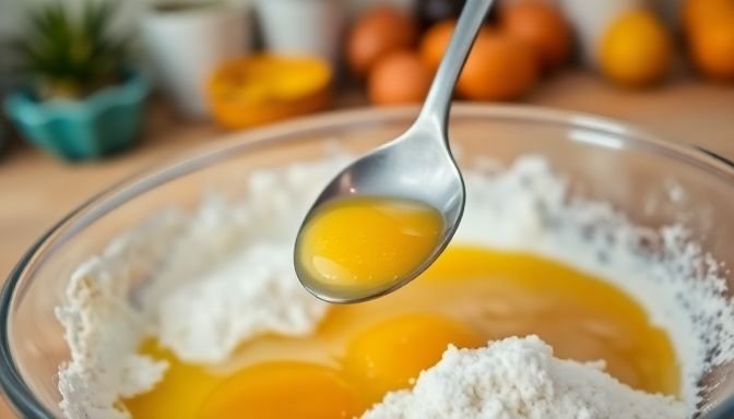 Κοντινό πλάνο ανακάτεμα υλικών σε μπολ