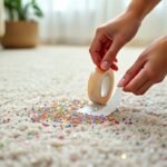 Εικόνα καθαρισμού γκλίτερ από χαλί με κολλητική ταινία.