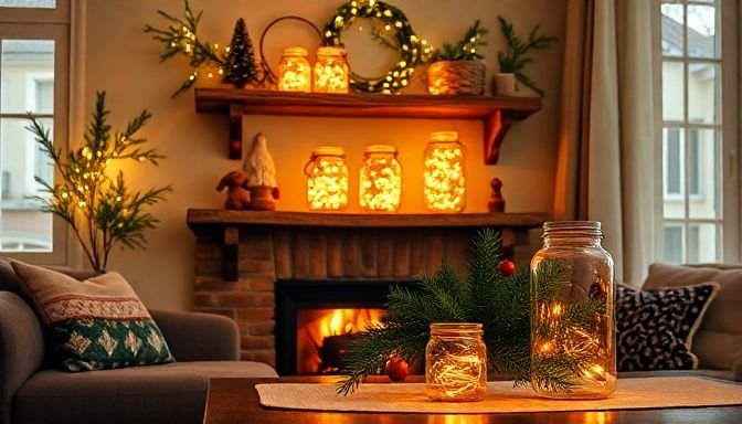 Οι Πιο Όμορφες και Οικονομικές Ιδέες για Χειμερινή Διακόσμηση 2 Ζεστό και φιλόξενο σαλόνι με χειμερινή διακόσμηση και βάζα