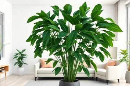 Ένας υγιής φίκος ο ελαστικός σε μοντέρνο σαλόνι, αναδεικνύοντας τη φυσική ομορφιά του φυτού.