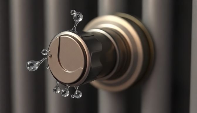 Κοντινή λήψη βαλβίδας καλοριφέρ κατά τη διάρκεια εξαέρωσης