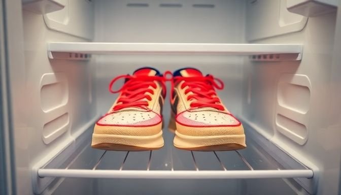 Σαπούνι στο ψυγείο με αθλητικά παπούτσια
