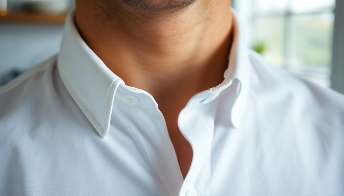 Τέλος στους κιτρινισμένους γιακάδες 2 Κοντινή λήψη καθαρού γιακά με υγρό πιάτων