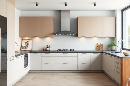 Μια σύγχρονη κουζίνα που δείχνει τη σημασία της λειτουργικότητας και της αρμονίας, αποφεύγοντας διακοσμητικά λάθη.