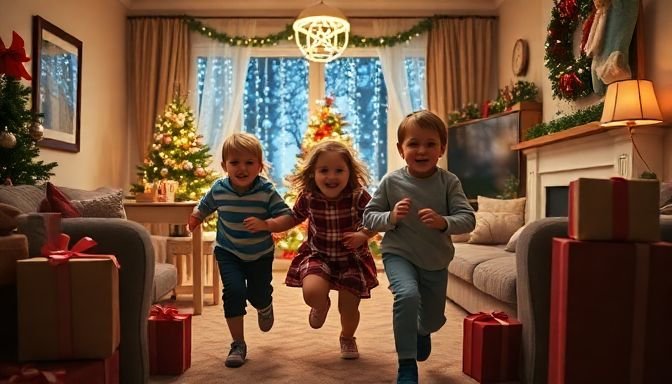 Αυτό που δεν πρέπει ΠΟΤΕ να πεις στα παιδιά για τον Άγιο Βασίλη 3 Παιδιά που ξυπνούν την Χριστουγεννιάτικη πρωί