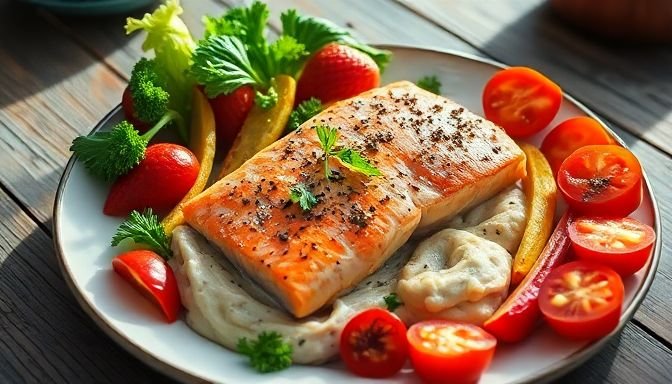 Οι τροφές που ανεβάζουν την λίμπιντο σύμφωνα με γιατρό – και δεν είναι αυτές που νομίζετε 3 Σολομός σε πιάτο με λαχανικά σε φυσικό φως