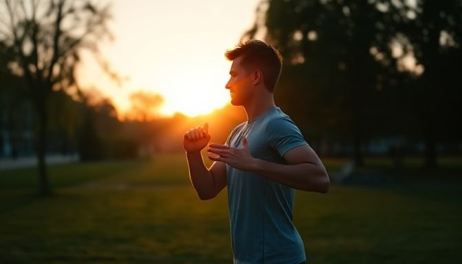 Εικόνα ανθρώπου που γυμνάζεται σε πάρκο