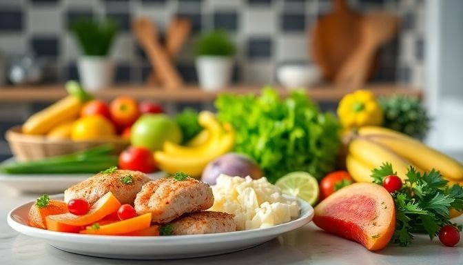 Φωτογραφία με υγιεινά τρόφιμα που προάγουν την απώλεια κοιλιακού λίπους