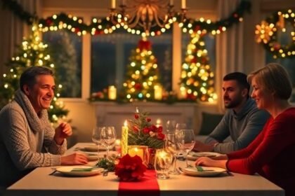 Οικογενειακή συγκέντρωση γύρω από το εορταστικό τραπέζι