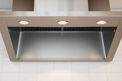 Καθαρός απορροφητήρας κουζίνας χωρίς λίπη ή υπολείμματα.