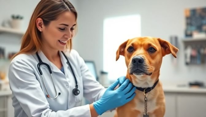 Δερματικά προβλήματα σε σκύλους: Το σημάδι που δείχνει ότι πρέπει να πας άμεσα στον κτηνίατρο! 3 Κτηνίατρος εξετάζει την επιδερμίδα ενός σκύλου στο κτηνιατρείο