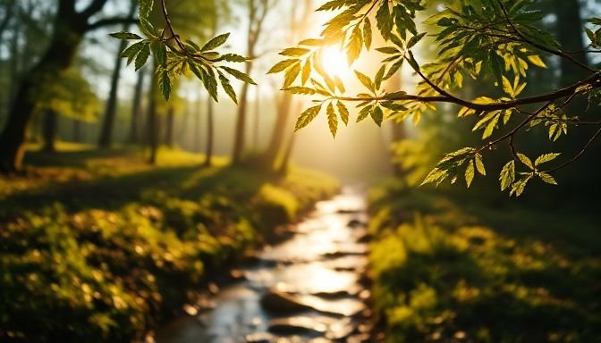 Σεροτονίνη: Η ορμόνη που ρυθμίζει τον ύπνο, το έντερο, την όρεξη και τη διάθεσή σου 2 Η εικόνα δείχνει το πρωινό φως σε ένα δάσος